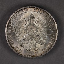 1867 A Prussia German States Silver Thaler Uncirculated