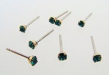 10 PENDIENTES ORO AZUL CIRCÓN CRISTAL ESTRÁS 18pp ACERO V829
