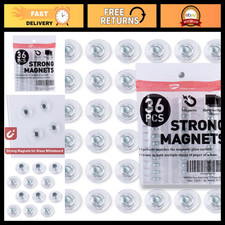 36 Pack Large Round Clear Rare Earth Magnets for Glass Whiteboard - Strong Hold