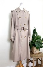 Gabardina de piedra AQUASCUTUM grande Reino Unido 40R UE 50R sarga con cinturón Aqua 5