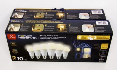 Globe Electric LED Battery Backup Power Outage Bulb 6 Pack
