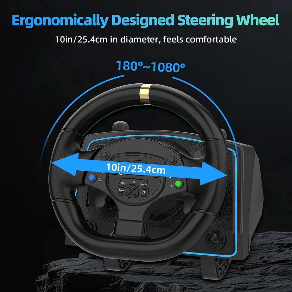 Volante y palanca de cambios y pedal para juegos DOYO Pro Racing para PS/Switch/PC/Android Foto 3 de 4