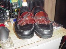 Dexter Black and brown tassle loafers 12w made in usa