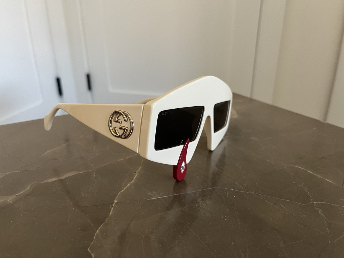 小物 Archive GUCCI l sunglasses NIB GUCCI RUNWAY SUNGLASSES GG0359S CREAM CRYSTAL ACCENT | eBay