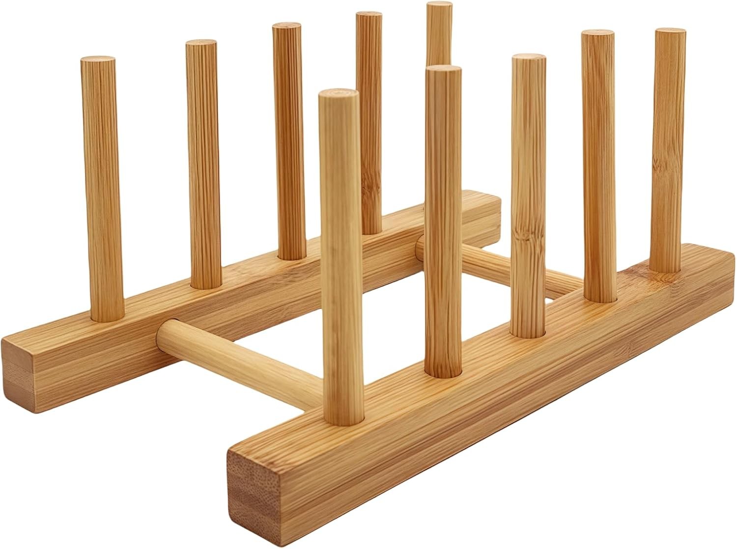 Plate Rack Holder for Kitchen Cupboards Bamboo Wooden Chopping Board Tray Dish