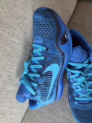 RARE Nike Zoom Kobe 10 X iD Flyknit Elite Blue Aqua Black Mens Sz