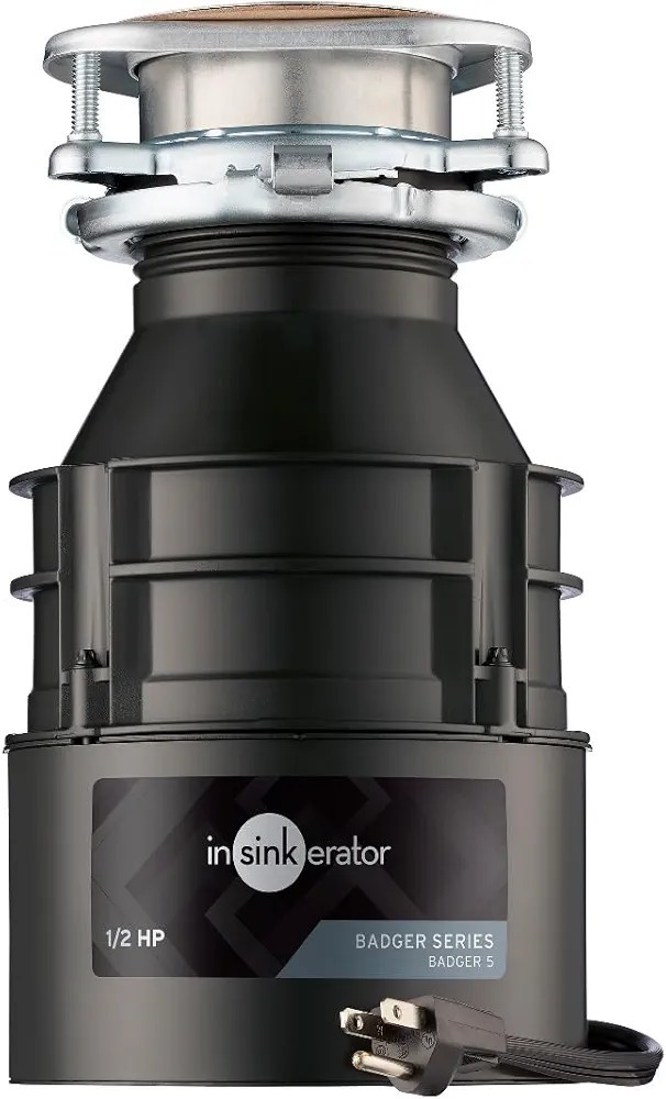 InSinkErator Badger 5 Garbage Disposal with Power Cord, Standard Series 1/2 HP