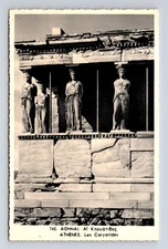 RPPC Caryatids of the Erechtheion Athens Greece Postcard