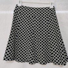 J. McLaughlin Sz XS Catalina Cloth Pull On Skirt Stretch Black Cream Honeycomb M