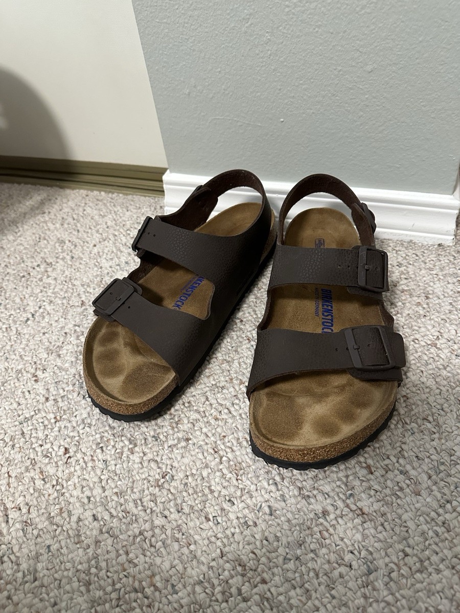 Men's Birkenstocks, Milano Style, Mocha Color, Back Strap, SIZE 44
