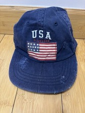 Polo Ralph Lauren Distressed Navy American Flag USA Adjustable Cap / Hat