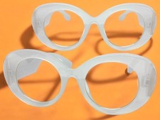 EXAGGERATED Vintage Retro Clear Lens EYE GLASSES Large Round Thick White Frame