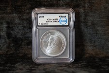 2024 South Africa 1oz .999 Fine Silver Krugerrand ICG MS70 Perfect Grade 