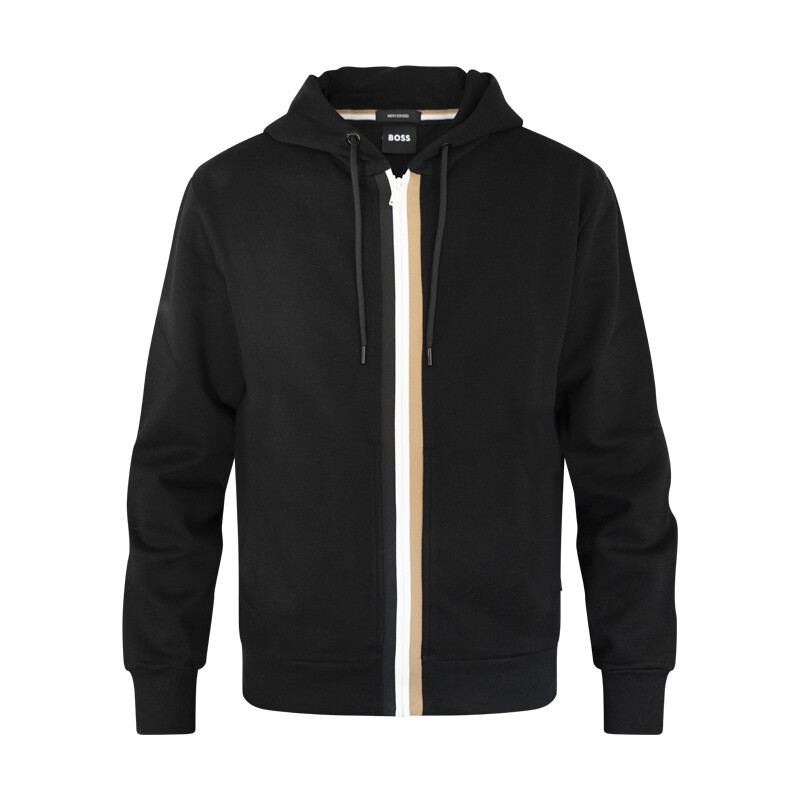 Hugo Boss Salvi 131 Sweatshirt With Zip Black Mens Jacket Zip Up Hoodie