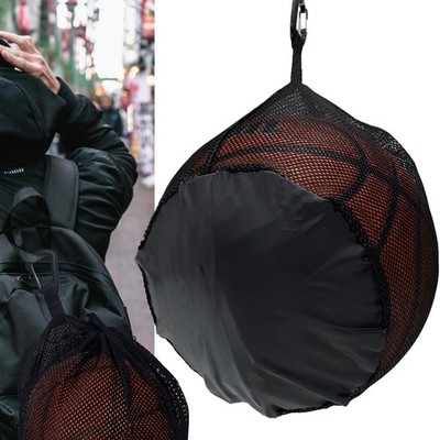Single Mesh Bag with Extra-Large Opening and Zipper Pocket - Basketball Bag w...