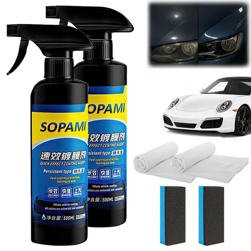 Sopami Oil Film Cleaning Emulsion, Sopami Car Coating Spray, Sopami Oil Film Impulsion Glass Cleaner, Sopami Quick Effect Coating Agent, Sopami Quickly Coat Car Wax Polish Spray /42 (Color : 3Pcs