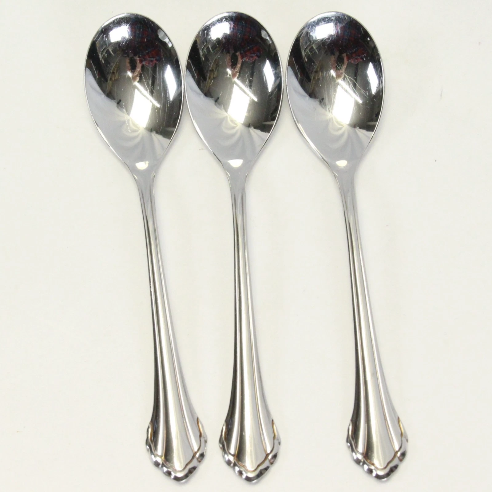 Oneida Clarette Ice Cream Spoons 6" Community Stainless Lot of 3