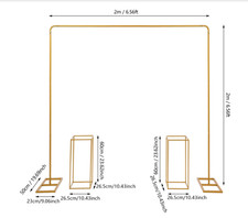 Gold Wedding Backdrop Stand Set with Balloon and Flower Displays