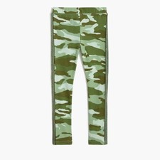 CrewCuts J. Crew  Girls Green Stretchy Camouflage Leggings Glitter Stripes