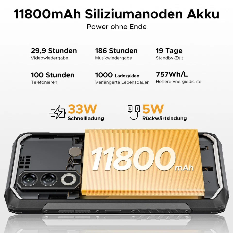 DOOGEE Blade20 Max Android 15 6,6" Outdoor Handy 36GB+1TB Smartphone 11800mAh AI - Bild 4 von 4