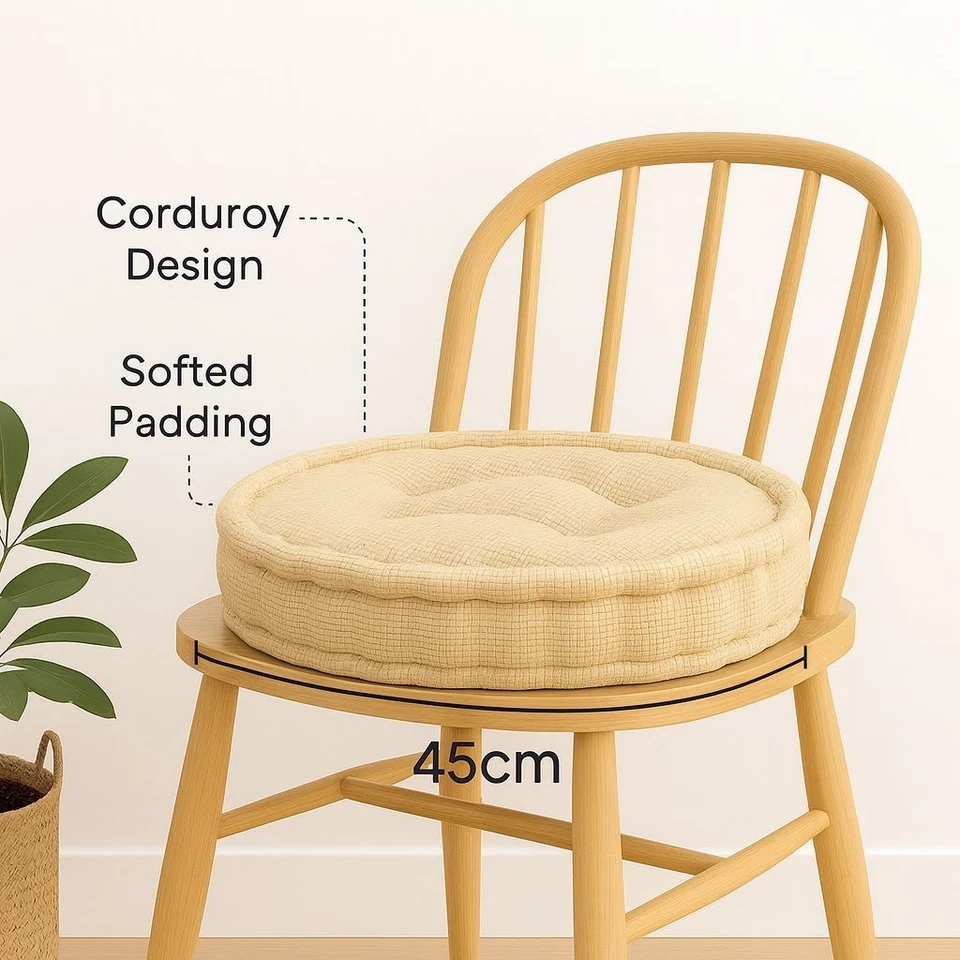 Chair Seat Cushion Round Booster Thick Chunk Garden Indoor Outdoor Dining Living - Image 2 of 4