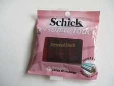 Schick Personal Touch Razor Refill Blades 4 Pack NEW Unopened Vitamin E & Aloe
