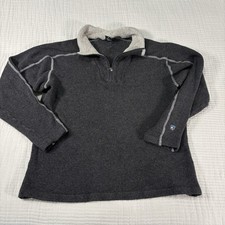 Kuhl Jacket Womens XL Gray Alfpaca Fleece Europa 1/4 Zip Outdoor Active Hiking