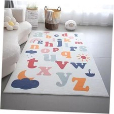 Alphabet Carpet ABC 4x6 Area Rug for Bedroom Washable Non-Slip Cute Rainbow