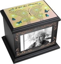 New Wooden Cremation Urn Box Memorial for Adult Female Human Ashes