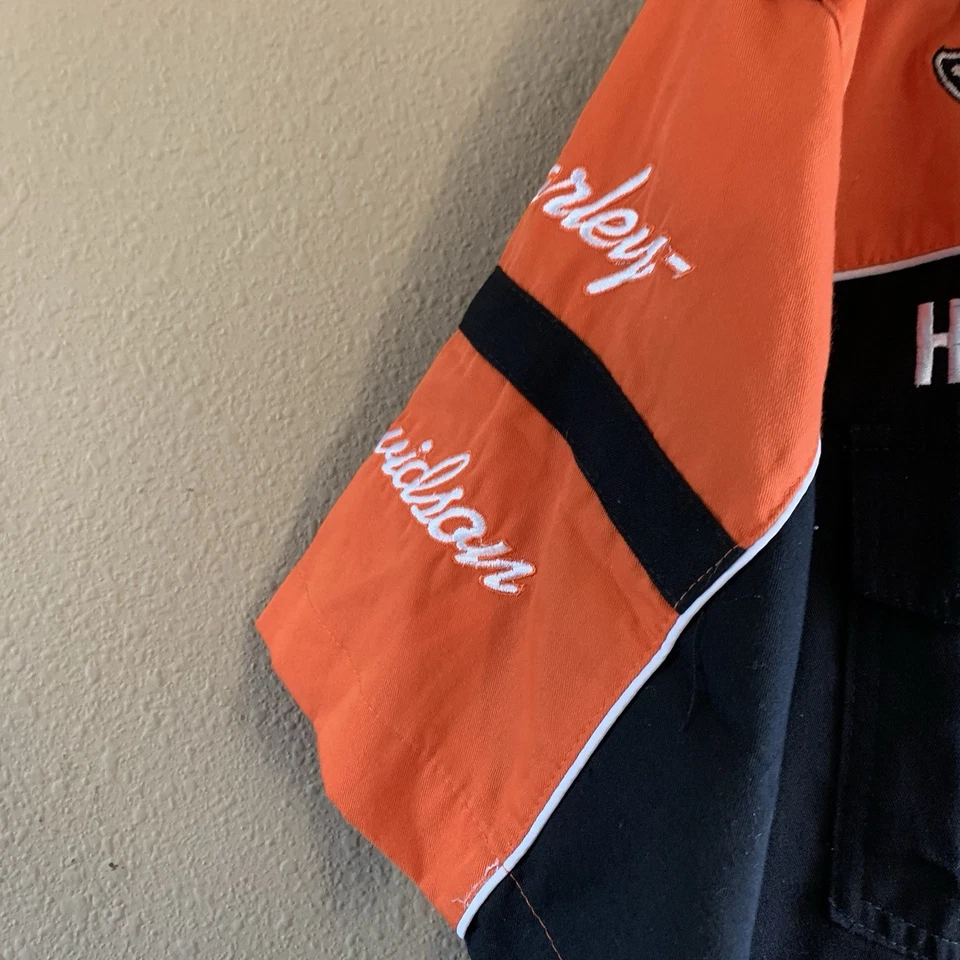 Camisa Harley Davidson Manga Corta Botón Hombre Talla L Grande Motociclista Garaje Foto 4 de 4