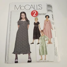 Vintage McCall's 3361 Dress Pattern Girls 12 14 16 Two Hour Empire Waist Sewing