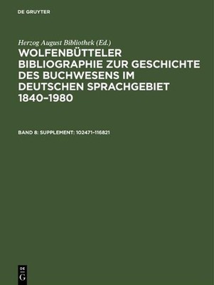 Supplement: 102471-116821 by Paul Raabe (German) Hardcover Book
