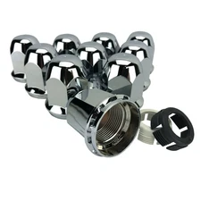 ALCOA 10 Pack of H-188, 33mm Hex Flange Hug A Lug Nut Covers with Inner Clamps