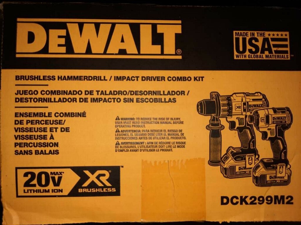 DEWALT 20V MAX XR Brushless Impact Driver and Hammer Drill Combo Kit (DCK299M2) eBay