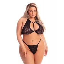 PINK LIPSTICK THE REAL ME BRALETTE & THONG SET QUEEN SIZE