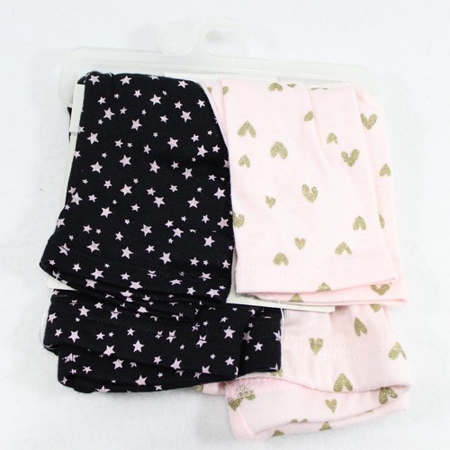 Gerber Organic Cotton Newborn Size Baby Girl Pants Soft 2-pk Hearts & Stars - Picture 4 of 4