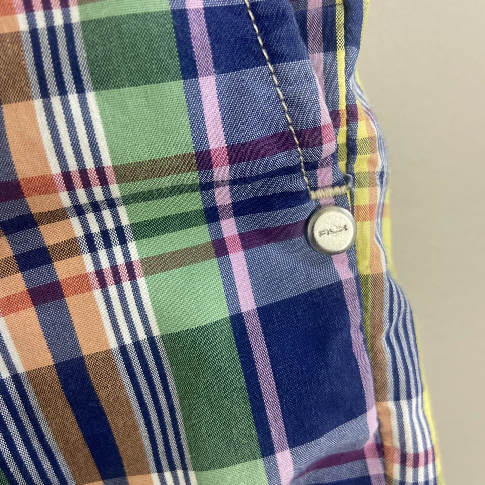 Pantalones Cortos de Golf Ralph Lauren RLX a Cuadros 30 Azul Amarillo Preppy Frat Masters Foto 2 de 4