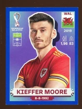 2022 Fifa World Cup Panini Sticker Blue Parallel KIEFFER MOORE Wales WAL20