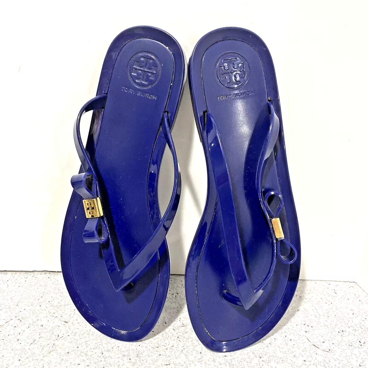 Tory Burch Michaela Jelly Thong Sandals Size 8 Ultramarine Blue