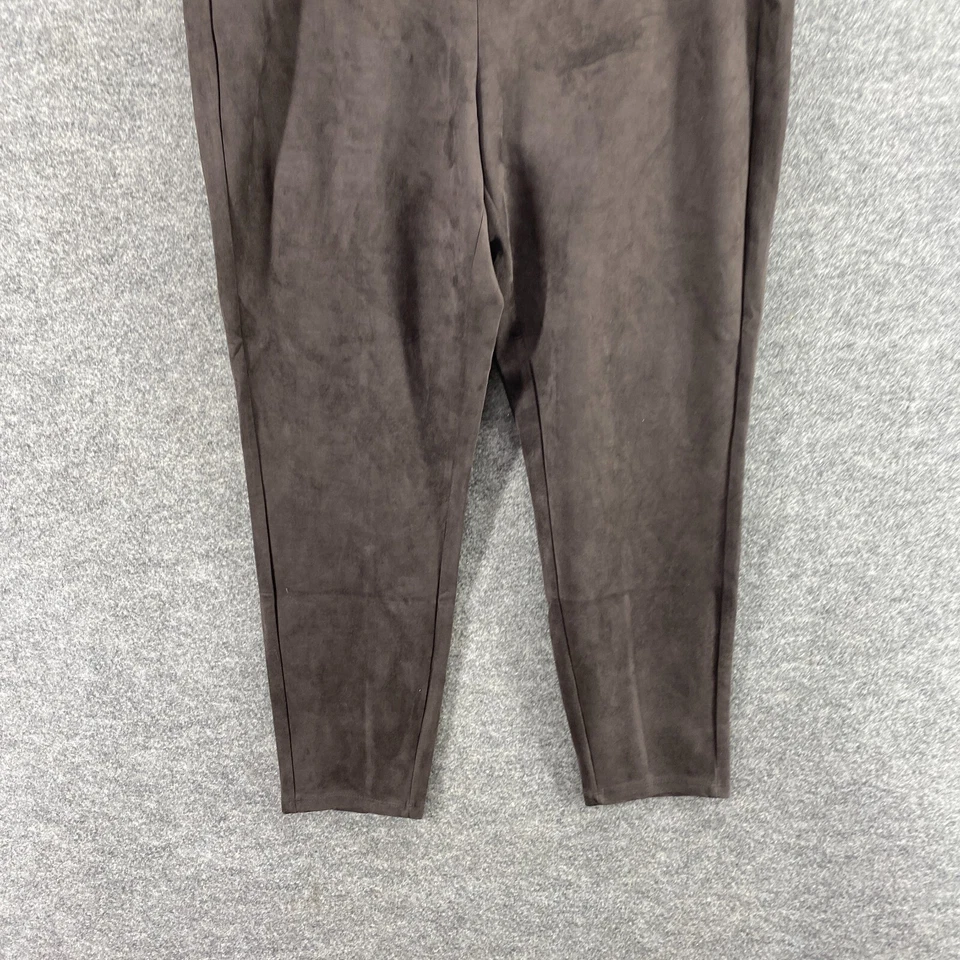 Pantalones Baccini Mujer 22/24 Plus Marrón Tiro Alto Frente Plano Pull On Chino Ajustado Foto 4 de 4