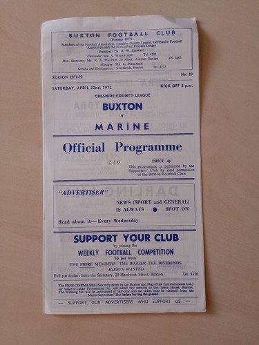 Buxton v Marine, Cheshire County League, 1971/2