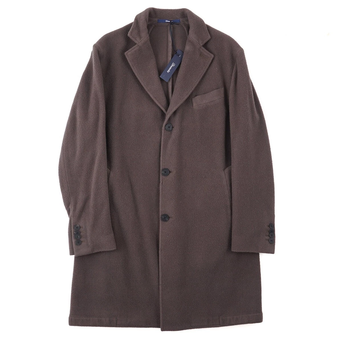 Drumohr F/W 24-25 Soft Textured Garment-Washed Wool Overcoat 40R (Eu50) Coat NWT - product detail image 1