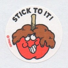 Vtg 1980s Trend Scratch And Sniff Matte Caramel Apple Stinky Stickers Single