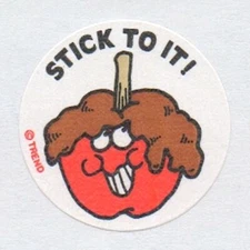 Vtg 1980s Trend Scratch And Sniff Matte Caramel Apple Stinky Stickers Single