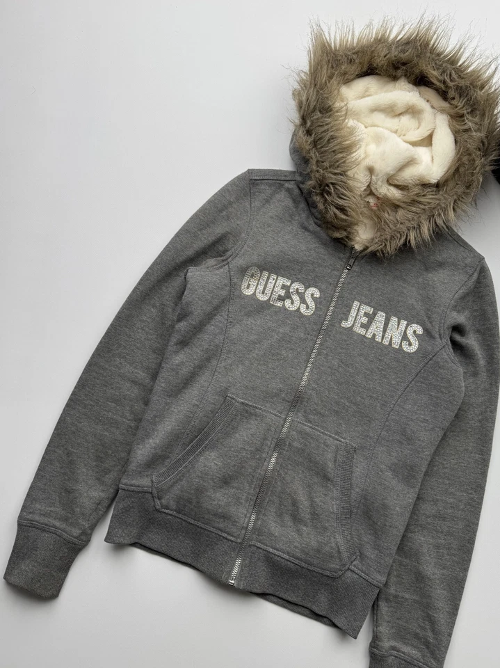 Sudadera con capucha Guess vintage con detalles de piel sintética para mujer talla XS Foto 2 de 4