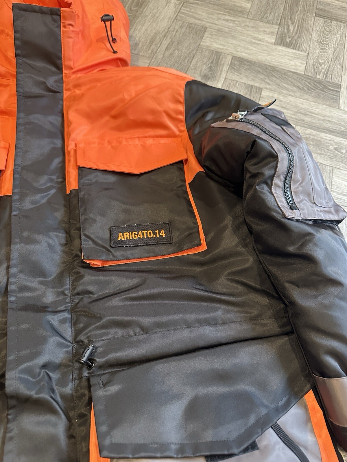 Axel Arigato Mens Jacket Storm Ski Coat Winter Dark Orange Medium Black image 2
