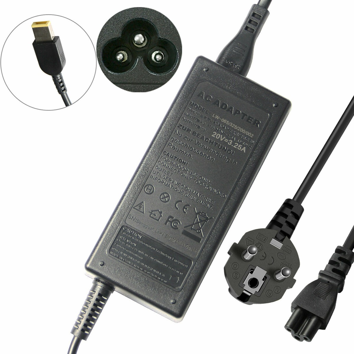 Netzteil Für Lenovo Laptop 65W – Kompatibel Mit G50, G70, B50, Yoga, Thinkpad, 20V, Inkl. Kabel