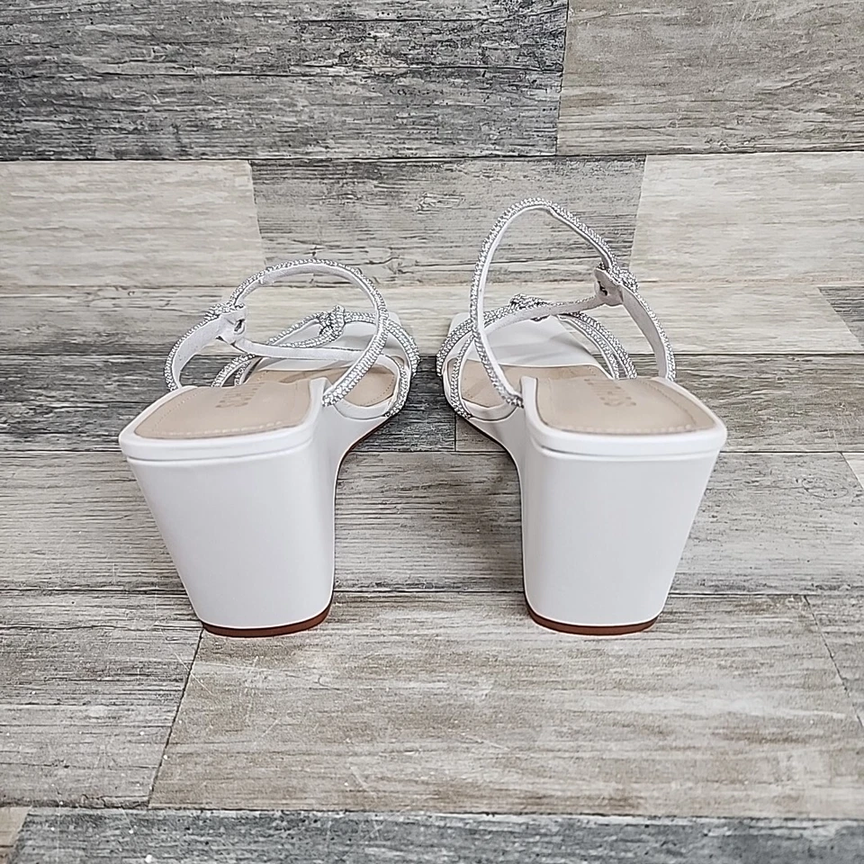 Sandalias de cuña Schutz Lauryn para mujer talla 9,5 punta abierta estrás nuevas sin caja Foto 3 de 4