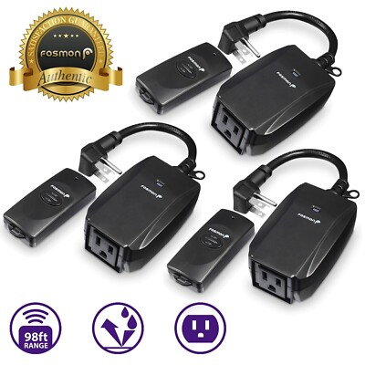 #ad #ad 3x Waterproof Outdoor Lights Wireless Remote Control Outlet Power Switch Plug In $34.99
