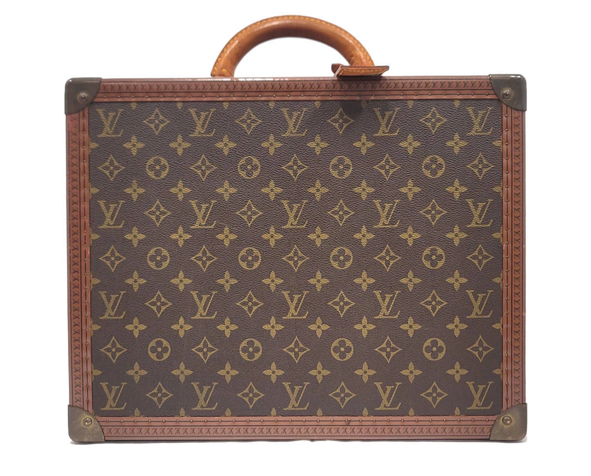 Authenticated Used Louis Vuitton Cotoville 40 Monogram Trunk Hard Case  Attache Bag Brown Gold Hardware LOUIS VUITTON 